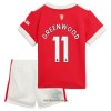 Officiële Voetbalshirt + Korte Broek Manchester United Mason Greenwood 11 Thuis 2021-22 - Kids